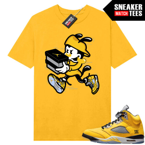 Jordan 5 Tokyo Sneaker Match Tees Yellow Double Up