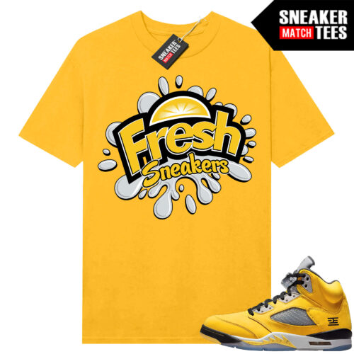 Jordan 5 Tokyo Sneaker Match Tees Yellow Fresh Sneakers V2