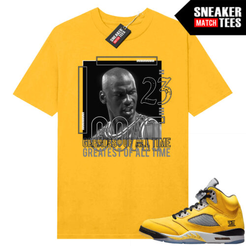 Jordan 5 Tokyo Sneaker Match Tees Yellow Goat