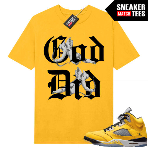 Jordan 5 Tokyo Sneaker Match Tees Yellow God Did