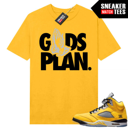 Jordan 5 Tokyo Sneaker Match Tees Yellow Gods Plan