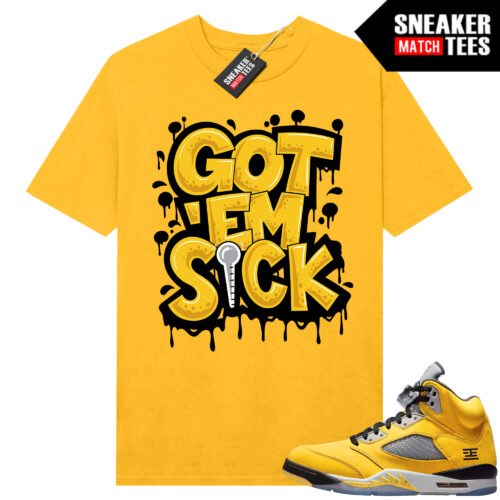 Jordan 5 Tokyo Sneaker Match Tees Yellow Got Em Sick