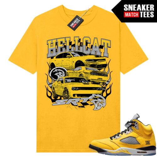 Jordan 5 Tokyo Sneaker Match Tees Yellow Hellcat V2