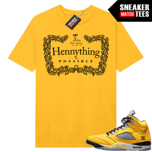 Jordan 5 Tokyo Sneaker Match Tees Yellow Hennything