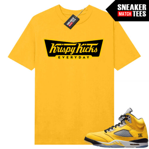 Jordan 5 Tokyo Sneaker Match Tees Yellow Krispy Kicks