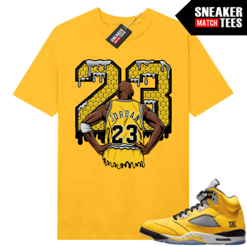 Jordan 5 Tokyo Sneaker Match Tees Yellow MJ 23