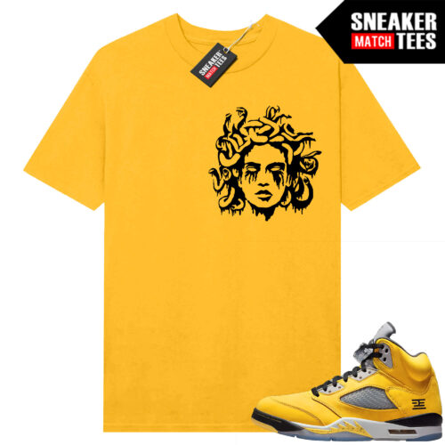 Jordan 5 Tokyo Sneaker Match Tees Yellow Medusa Drip