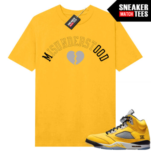Jordan 5 Tokyo Sneaker Match Tees Yellow Misunderstood