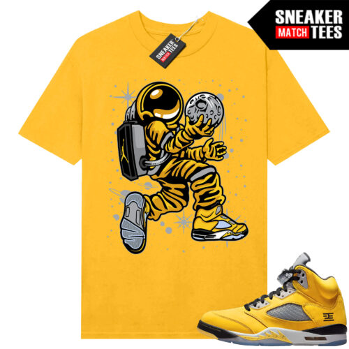 Jordan 5 Tokyo Sneaker Match Tees Yellow Moonman Dunk