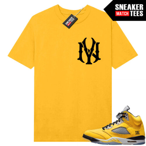 Jordan 5 Tokyo Sneaker Match Tees Yellow NY