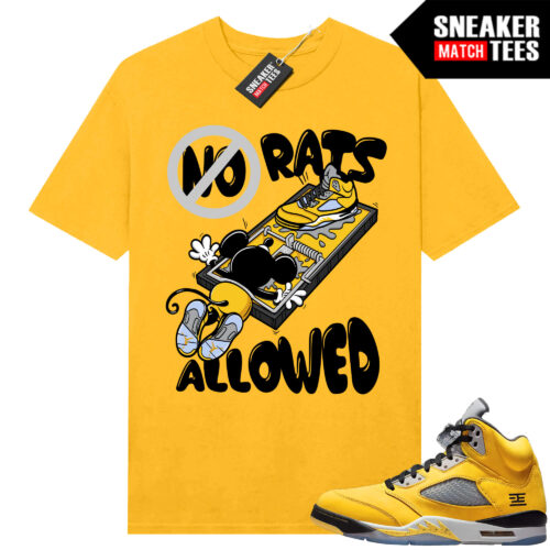 Jordan 5 Tokyo Sneaker Match Tees Yellow No Rats Allowed