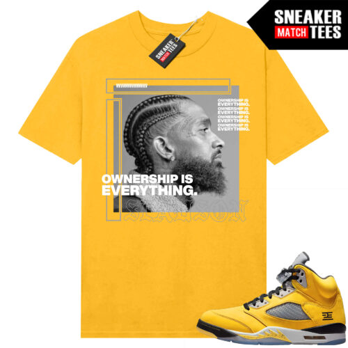 Jordan 5 Tokyo Sneaker Match Tees Yellow Ownership