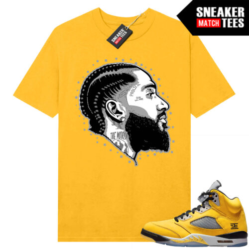 Jordan 5 Tokyo Sneaker Match Tees Yellow Prolific
