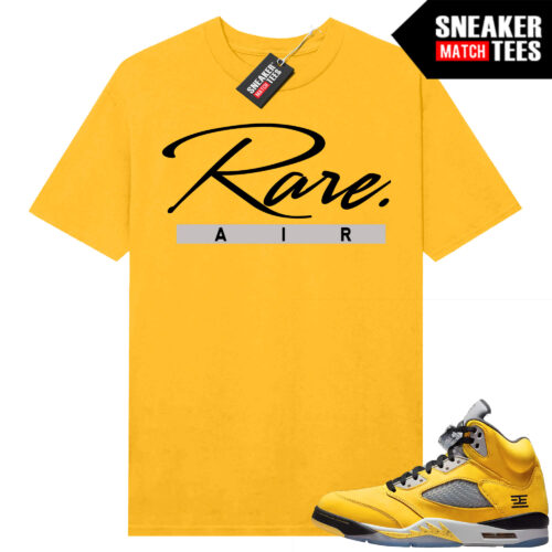 Jordan 5 Tokyo Sneaker Match Tees Yellow Rare Script