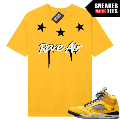 Jordan 5 Tokyo Sneaker Match Tees Yellow Rare Stars