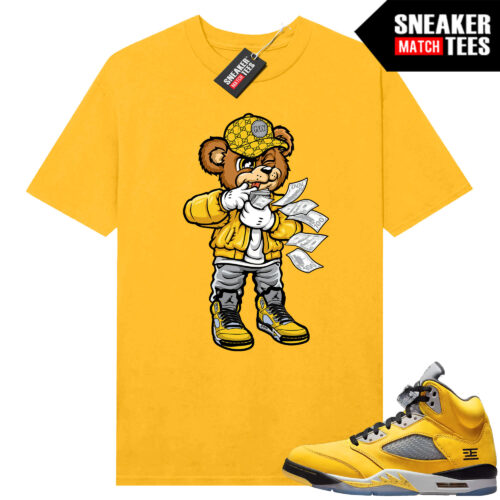 Jordan 5 Tokyo Sneaker Match Tees Yellow Rich Bear