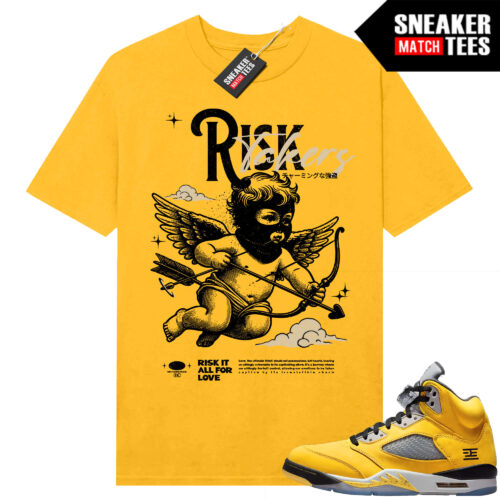 Jordan 5 Tokyo Sneaker Match Tees Yellow Risktakers Love