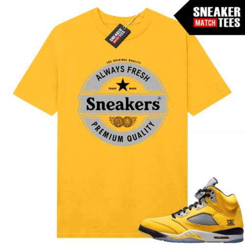 Jordan 5 Tokyo Sneaker Match Tees Yellow SNEAKERS