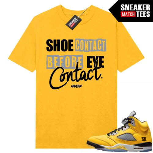 Jordan 5 Tokyo Sneaker Match Tees Yellow Shoe Contact