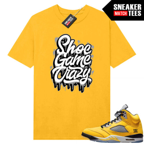 Jordan 5 Tokyo Sneaker Match Tees Yellow Shoe Game Crazy