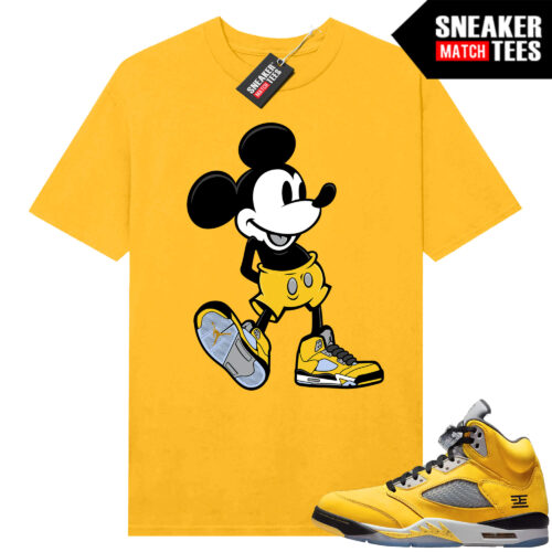 Jordan 5 Tokyo Sneaker Match Tees Yellow Sneakerhead Mickey