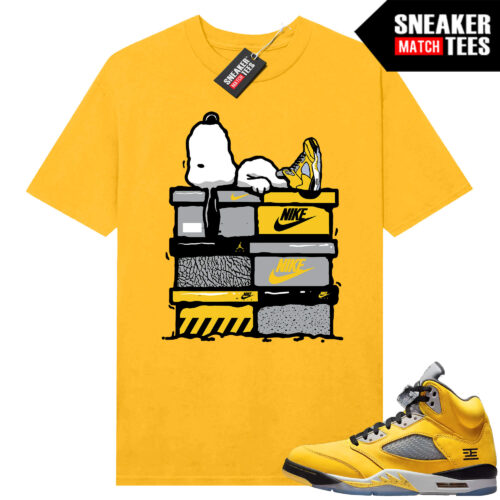Jordan 5 Tokyo Sneaker Match Tees Yellow Sneakerhead Snoopy