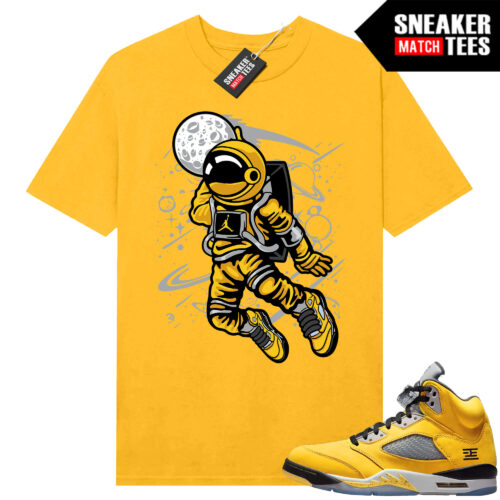 Jordan 5 Tokyo Sneaker Match Tees Yellow Space Jam
