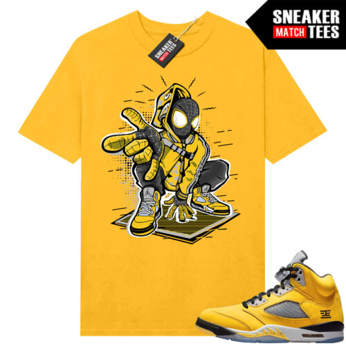 Jordan 5 Tokyo Sneaker Match Tees Yellow Spidey Hype Senses