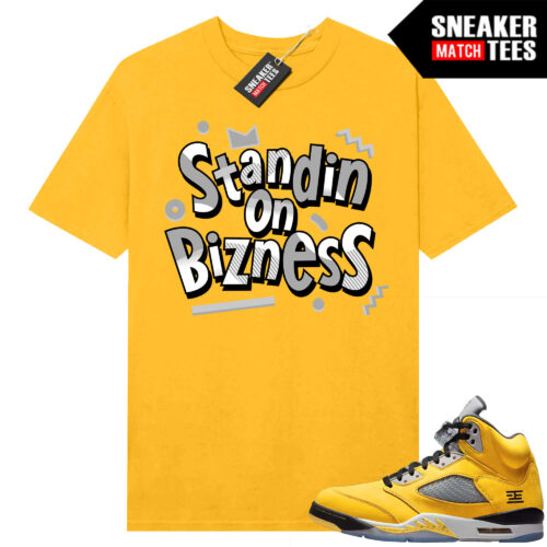 Jordan 5 Tokyo Sneaker Match Tees Yellow Standin On Bizness