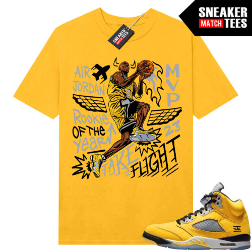 Jordan 5 Tokyo Sneaker Match Tees Yellow Take Flight