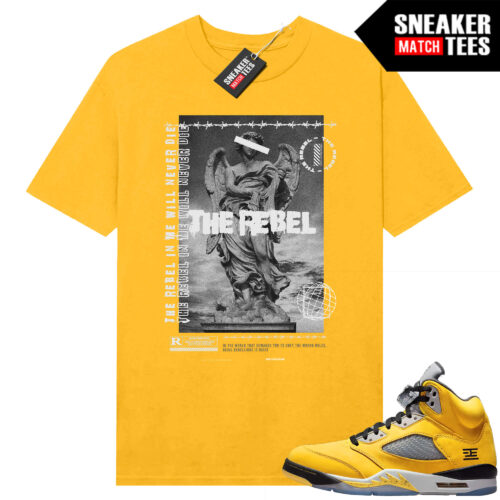 Jordan 5 Tokyo Sneaker Match Tees Yellow The Rebel