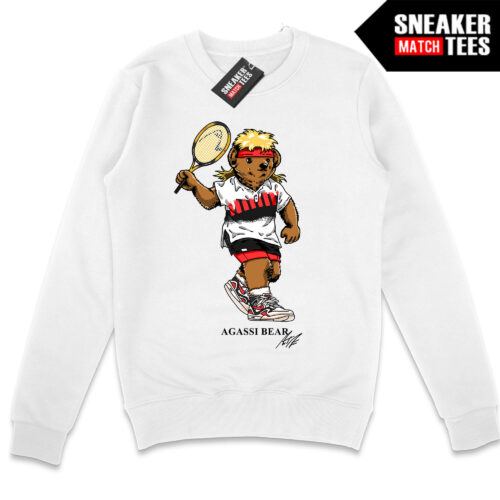 Agassi polo Bear White Crewneck Sweatshirt