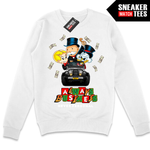 Always Business White Crewneck Sweatshirt