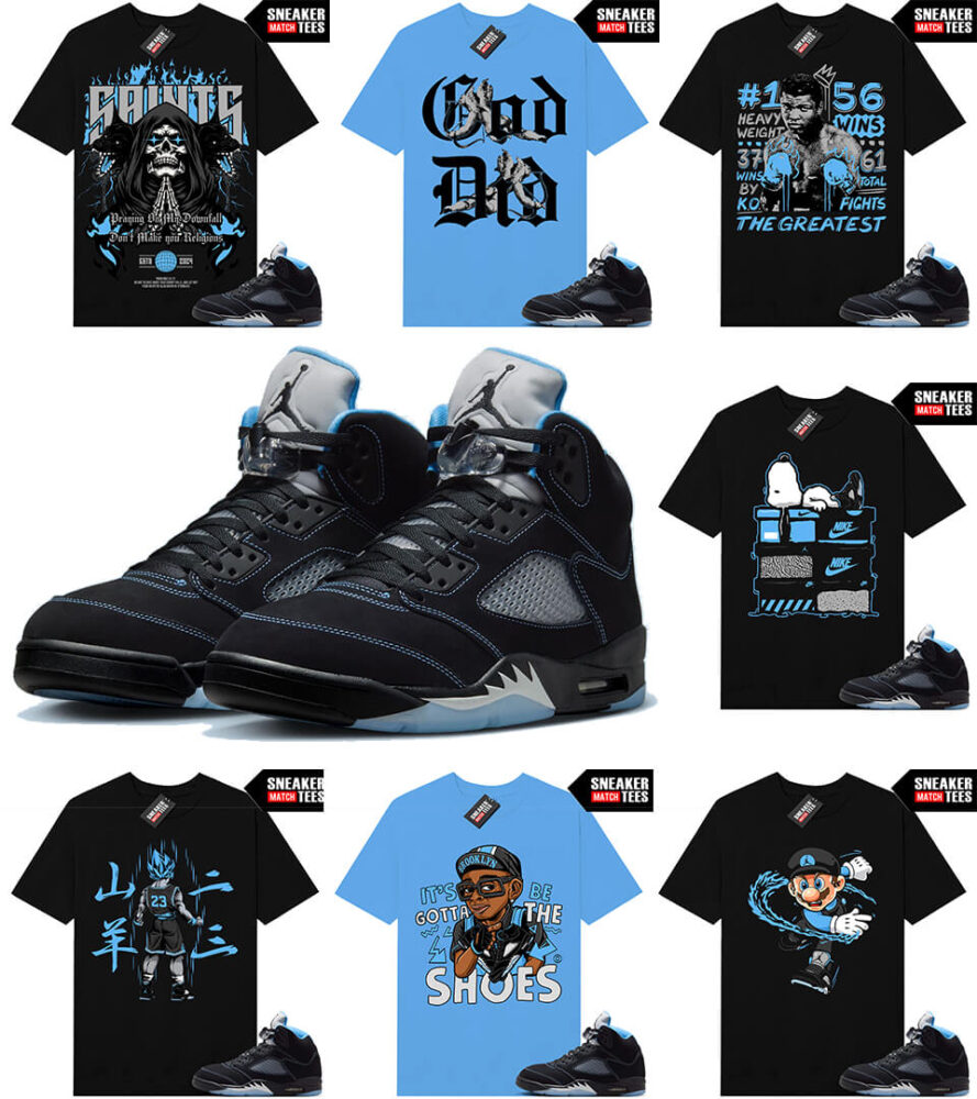 Black Carolina 5 Sneaker Match Tees