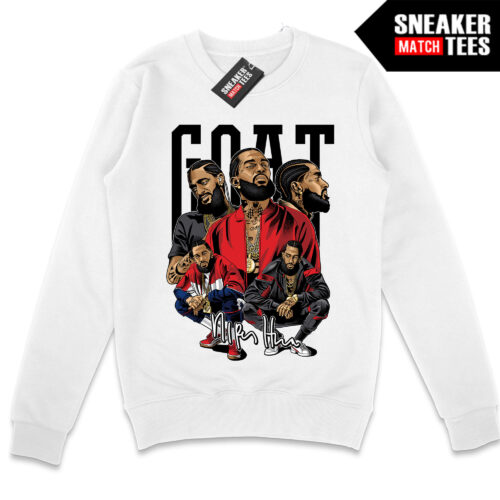 GOAT Nipsey White Crewneck Sweatshirt