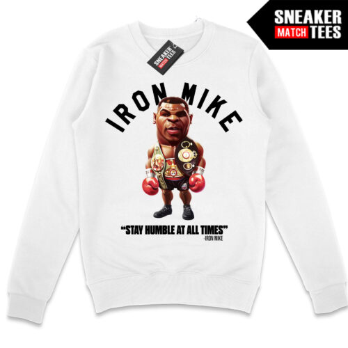 Iron Mike Stay Humble White Crewneck Sweatshirt