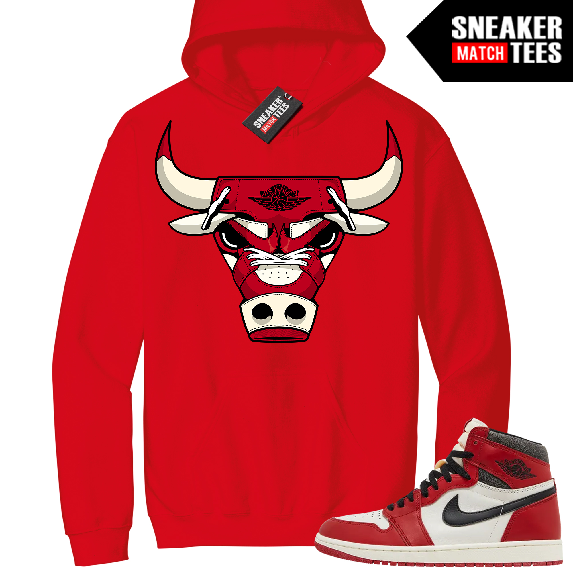 Jordan 1 Chicago Lost and Found Sneaker Match Hoodie Red Retro Bull