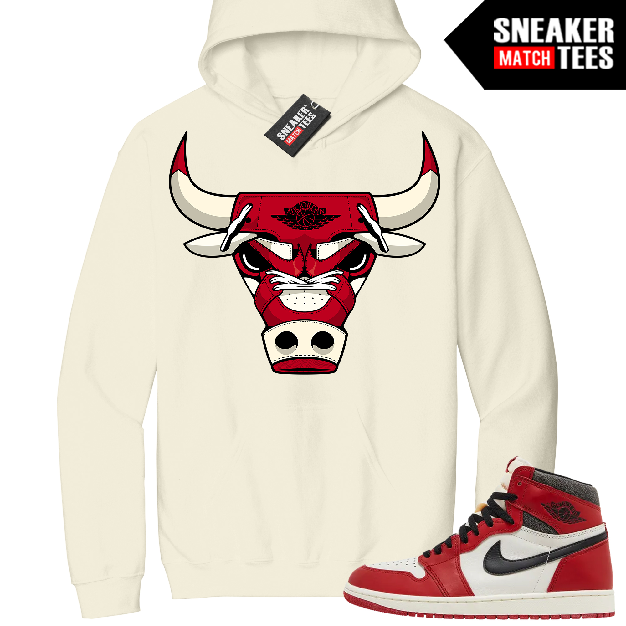 Jordan 1 Chicago Lost and Found Sneaker Match Hoodie Sail Retro Bull