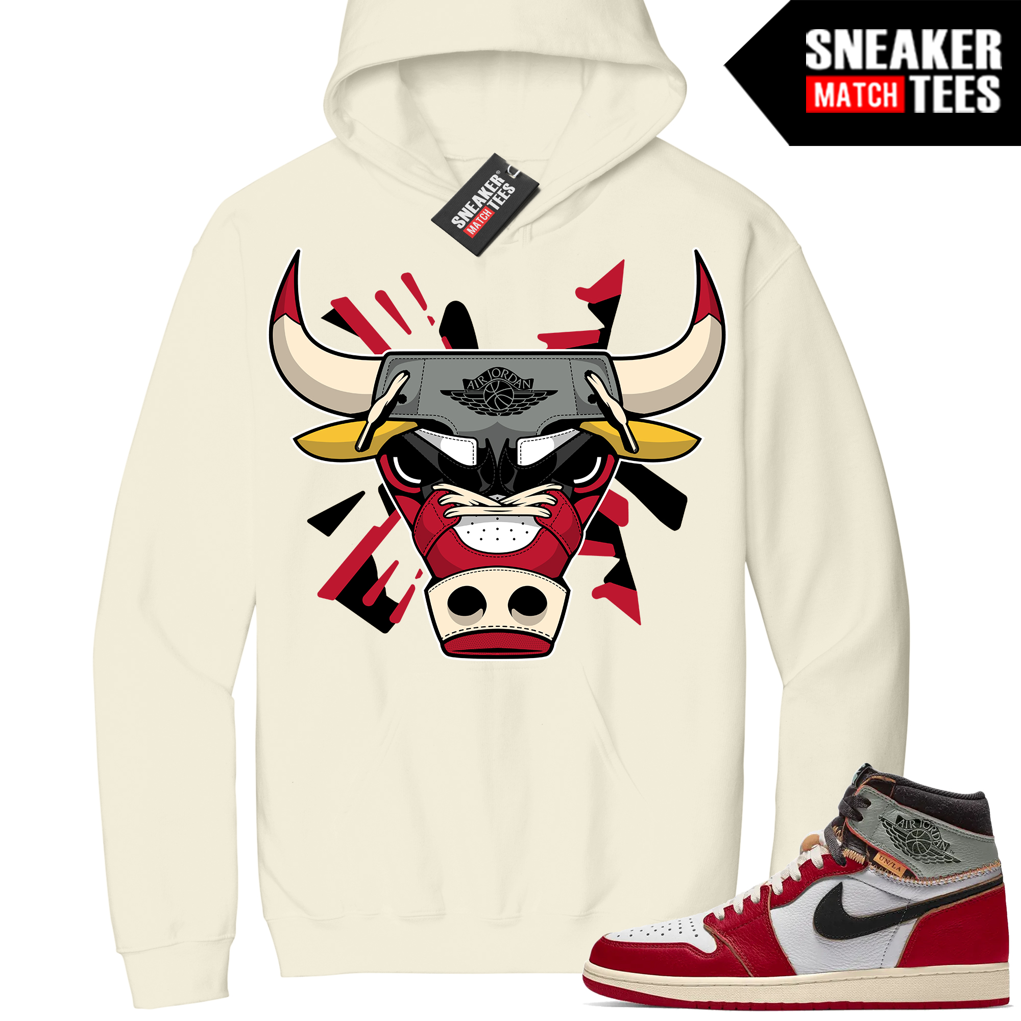 Jordan 1 Union LA Sneaker Match Hoodie Sail Retro Bull