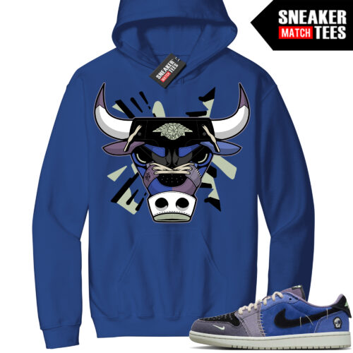 Jordan 1 Voodoo Sneaker Match Hoodie Cobalt Blue Retro Bull