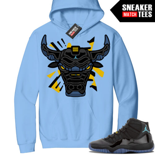 Jordan 11 Gamma Sneaker Match Hoodie Baby Blue Retro Bull