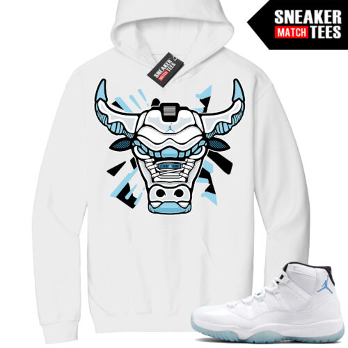 Jordan 11 Legend Blue Sneaker Match Hoodie White Retro Bull