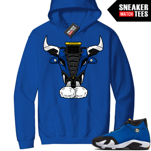 Jordan 14 laney Sneaker Match Hoodie Royal Blue Retro Bull