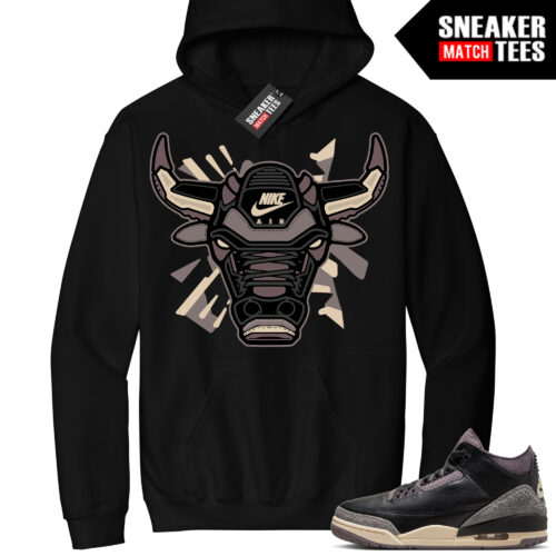 Jordan 3 A Ma Maniere Sneaker Match Hoodie Black Retro Bull