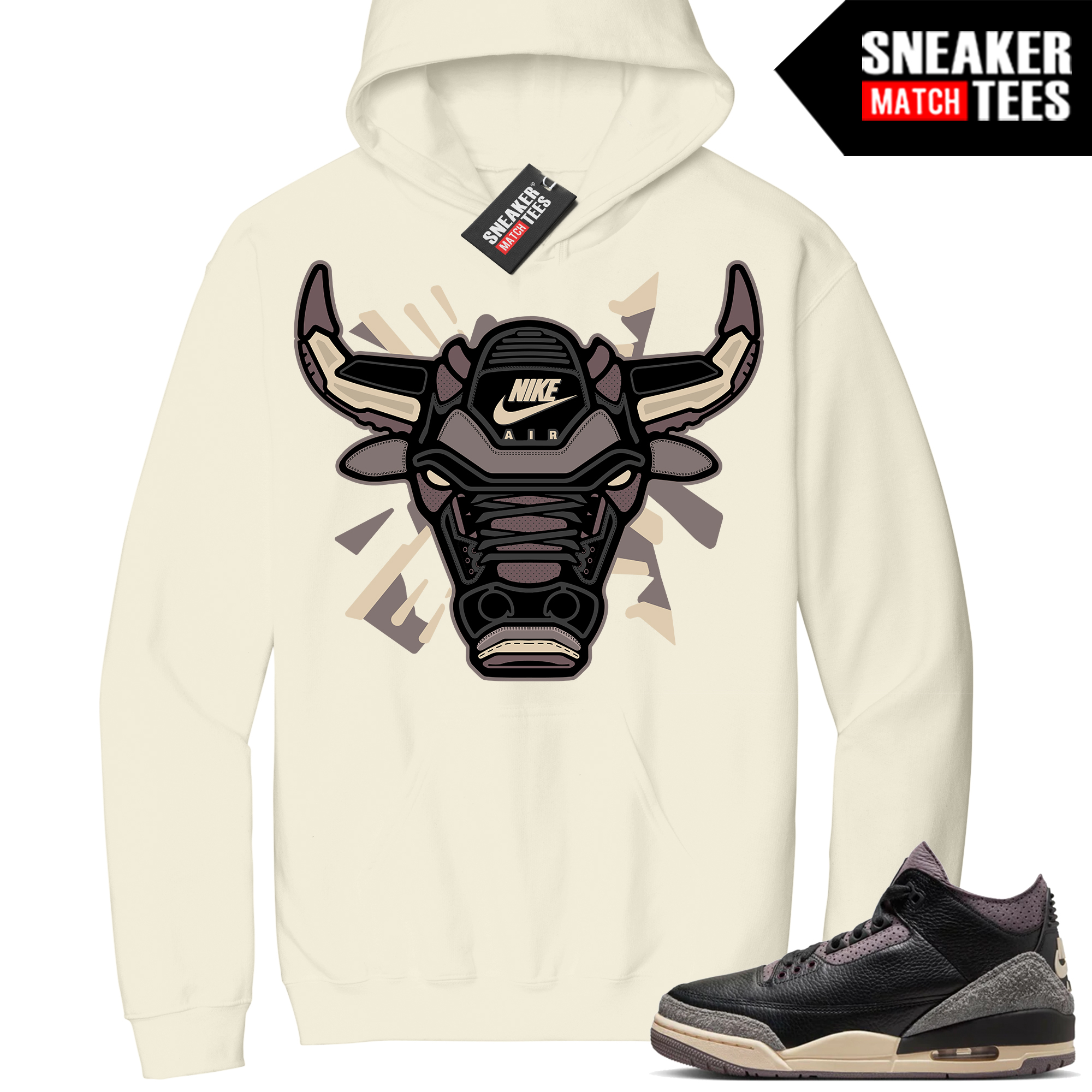 Jordan 3 A Ma Maniere Sneaker Match Hoodie Sail Retro Bull