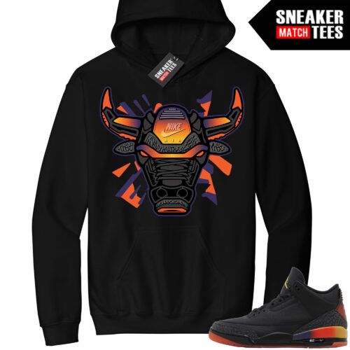 Jordan 3 J Balvin Rio Sneaker Match Hoodie Black Retro Bull