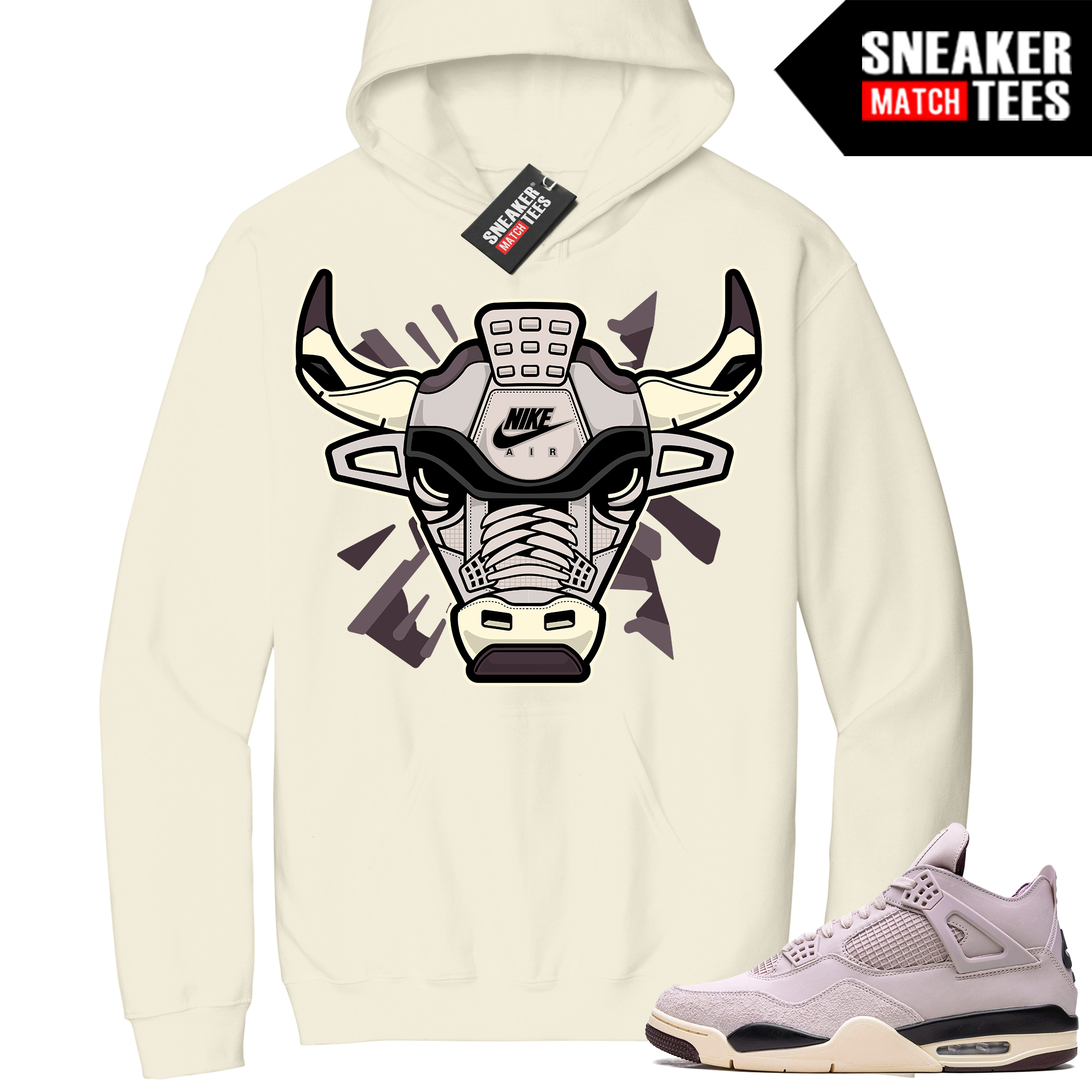 Jordan 4 A Ma Maniere Sneaker Match Hoodie Sail Retro Bull