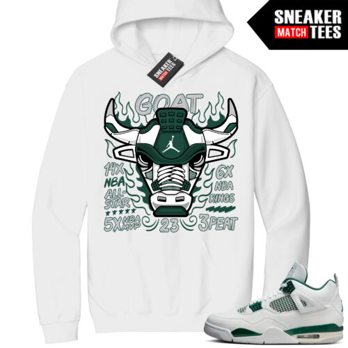 Jordan 4 Oxidized Sneaker Match Hoodie White Retro Bull