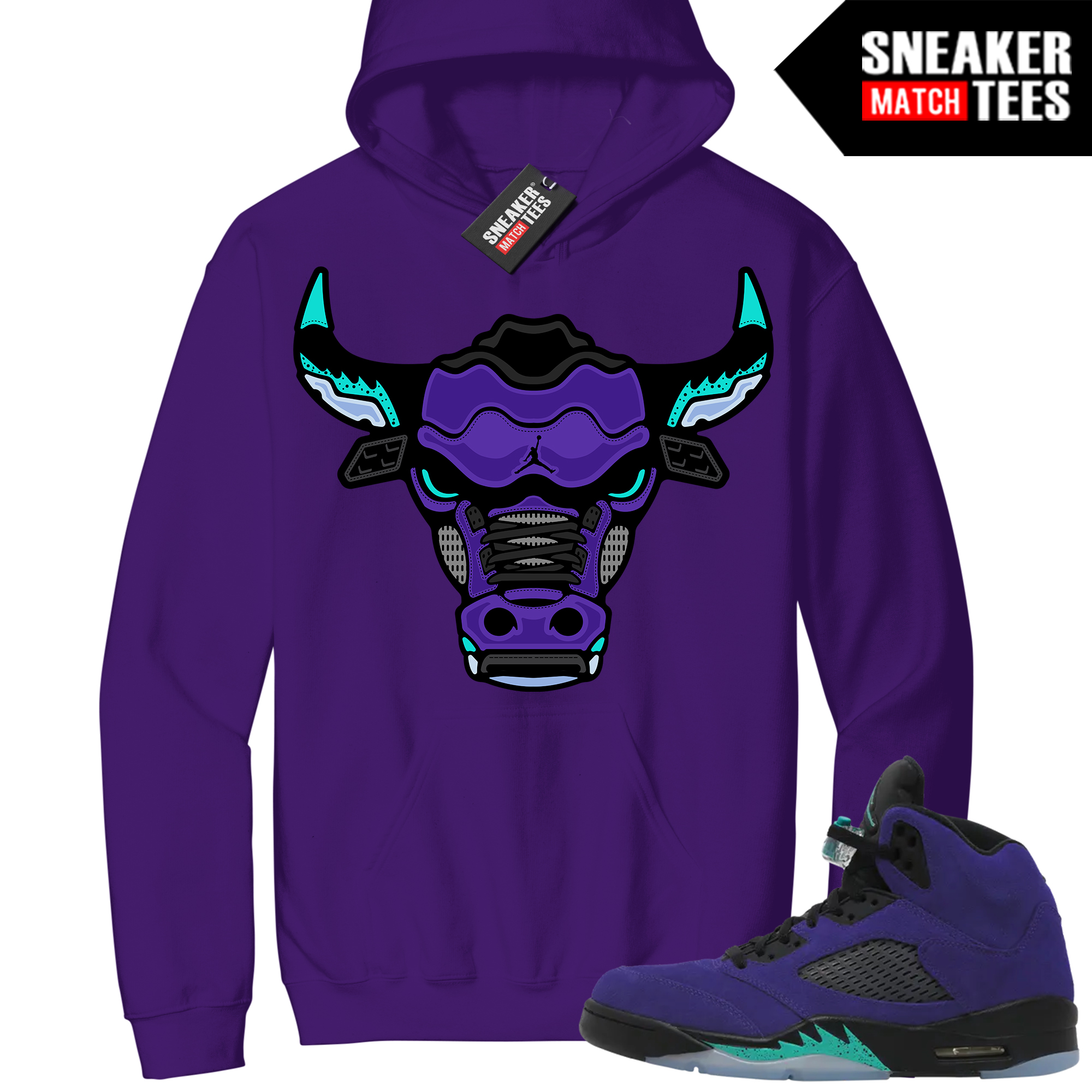 Jordan 5 Alternate Grape Sneaker Match Hoodie Purple Retro Bull