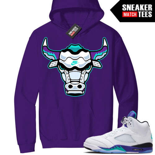 Jordan 5 Grape Sneaker Match Hoodie Purple Retro Bull